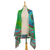 Cotton batik shawl, 'Splendid Forest' - Batik Cotton Shawl in Lime Green from Thailand