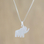 Sterling silver pendant necklace, 'Elephant Cheer' - Elephant Necklace Crafted of Sterling Silver from Thailand (image 2) thumbail