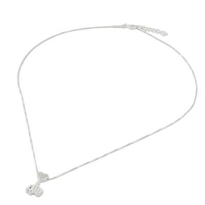 Halskette mit Anhänger aus Sterlingsilber - Funkelnde Elefantenherz-Halskette aus Thailand