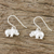 Pendientes colgantes de plata de ley - Pendientes de elefante de plata esterlina reluciente de Tailandia