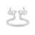 Sterling silver wrap ring, 'Antler Charm' - Satin Finish Sterling Silver Antler Ring from Thailand