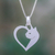 Sterling silver pendant necklace, 'Soul of a Kitten' - Cat Heart Sterling Silver Pendant Necklace from Thailand (image 2) thumbail