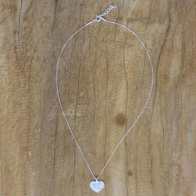 Sterling silver pendant necklace, 'Dove Love' - Dove Heart Sterling Silver Pendant Necklace from Thailand