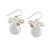 Cultured pearl dangle earrings, 'Night Glamour in White' - Cultured Pearl and Glass Dangle Earrings from Thailand (image 2c) thumbail