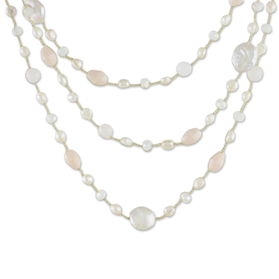 Cultured Pearl Multigem Beaded Necklace from Thailand