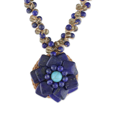 Lapis Lazuli Floral Necklace from Thailand