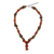 Halskette mit Karneol- und Jaspisperlen, 'Feuriger Cluster - Halskette mit Karneol- und Jaspisperlen-Anhängern aus Thailand