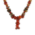 Carnelian and jasper beaded necklace, 'Fiery Cluster' - Carnelian and Jasper Beaded Pendant Necklace from Thailand