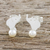 Cultured pearl button earrings, 'Pure Elephants' - Cultured Pearl Elephant Button Earrings from Thailand (image 2b) thumbail