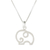 Collar colgante de plata esterlina - Collar con colgante Mama Elephant en plata cepillada