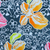 Pareo de algodón batik, 'Passion Flowers' - Pareo batik de algodón verde azulado con estampado floral