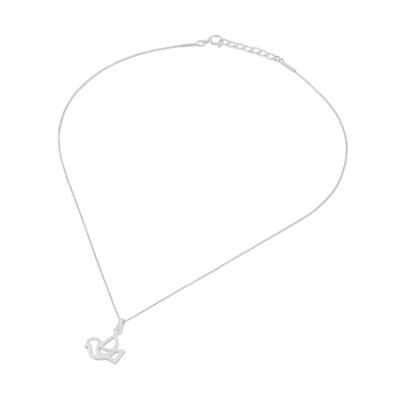 Sterling silver pendant necklace, 'Flying Start' - Dove Sterling Silver Pendant Necklace from Thailand