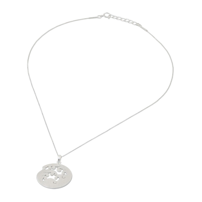 Collar colgante de plata esterlina - Collar con colgante de plata esterlina con diseño de onda de Tailandia