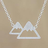 Sterling silver pendant necklace, 'Mountains of Chiang Mai'