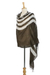 Cotton shawl, 'Cool Stripes in Espresso' - Handwoven Striped Cotton Shawl in Espresso from Thailand