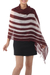 Cotton shawl, 'Cool Stripes in Maroon' - Handwoven Striped Cotton Shawl in Maroon from Thailand