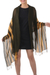 Cotton shawl, 'Cool Stripes in Amber' - Handwoven Striped Cotton Shawl in Amber from Thailand