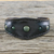 Agate cuff bracelet, 'Green Moss Power' - Green Agate and Leather Cuff Bracelet (image 2) thumbail