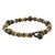 Tiger's eye beaded bracelet, 'Courageous Eye' - Hand Crafted Bead Bracelet of Tiger's Eye and Brass (image 2c) thumbail