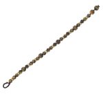 Tiger's eye beaded bracelet, 'Courageous Eye' - Hand Crafted Bead Bracelet of Tiger's Eye and Brass
