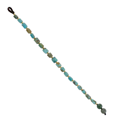 Perlenarmband aus Messing, „Nah am Meer“. - Handgefertigtes Armband aus Messing mit Perlen aus Thailand