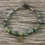 Agate beaded bracelet, 'Ko Samui Waves' - Multicolored Agate and Brass Bracelet with Button Clasp (image 2) thumbail