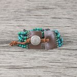 Serpentine and onyx beaded wristband bracelet, 'Exotic River' - Serpentine and Onyx Beaded Wristband Bracelet from Thailand