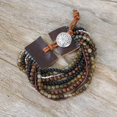 Multi-gemstone beaded bracelet, Exotic Hill Tribe