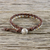 Agate beaded wristband bracelet, 'Karen Lover' - Agate and Silver Beaded Wristband Bracelet from Thailand (image 2b) thumbail