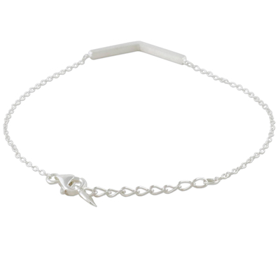 Sterling silver pendant bracelet, 'Cute Angle' - Sterling Silver Angular Pendant Bracelet from Thailand