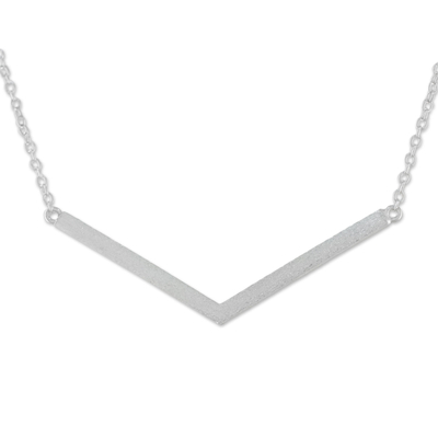 Sterling Silver Angular Pendant Necklace from Thailand