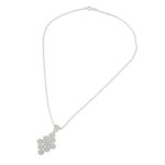 Sterling silver pendant necklace, 'Dazzling Snowflakes' - Sterling Silver Snowflake Pendant Necklace from Thailand