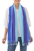 Cotton scarves, 'Seaside Breeze' (pair) - Striped Cotton Wrap Scarves in Blue from Thailand (Pair) thumbail