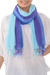 Cotton scarves, 'Seaside Breeze' (pair) - Striped Cotton Wrap Scarves in Blue from Thailand (Pair) (image 2c) thumbail