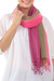 Cotton scarves, 'Grove Breeze' (pair) - Cotton Scarves in Pink and Green from Thailand (Pair) (image 2b) thumbail