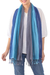 Cotton scarves, 'Riverside Breeze' (pair) - Handwoven Fringed Blue Cotton Scarves from Thailand (Pair) thumbail
