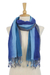 Cotton scarves, 'Riverside Breeze' (pair) - Handwoven Fringed Blue Cotton Scarves from Thailand (Pair) (image 2d) thumbail