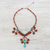Halskette mit Karneol-Anhänger - Karneol- und Calcit-Perlen-Anhänger-Halskette aus Thailand
