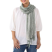 Featured review for Batik cotton scarf, Mossy Paths