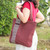 Cotton tote bag, 'Chiang Mai Lanna' - Embroidered Thai Style Brown Cotton Tote Bag