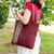 Cotton tote bag, 'Chiang Mai Blossom' - Tote Bag in Brown Cotton with Cream Embroidery