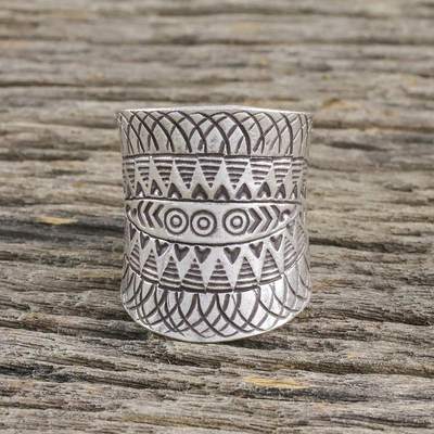 Sterling silver wrap ring, 'Exotic Accent' - Handcrafted Sterling Silver Wrap Ring from Thailand