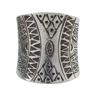 Sterling silver wrap ring, 'Exotic Thai' - Handcrafted Sterling Silver Wrap Ring from Thailand