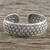 Sterling silver cuff bracelet, 'Tight Weave' - Handcrafted Sterling Silver Cuff Bracelet from Thailand (image 2) thumbail