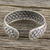 Sterling silver cuff bracelet, 'Tight Weave' - Handcrafted Sterling Silver Cuff Bracelet from Thailand (image 2b) thumbail