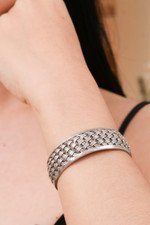 Sterling silver cuff bracelet, 'Tight Weave' - Handcrafted Sterling Silver Cuff Bracelet from Thailand