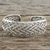 Sterling silver cuff bracelet, 'Silver Weave' - Handcrafted Sterling Silver Cuff Bracelet from Thailand thumbail