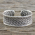 Sterling silver cuff bracelet, 'Tropical Weave' - Handcrafted Sterling Silver Cuff Bracelet from Thailand (image 2) thumbail