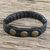 Agate and leather wristband bracelet, 'Rock Walk' - Bohemian Leather and Agate Bead Wristband Bracelet (image 2b) thumbail