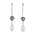 Aretes colgantes de perlas cultivadas - Pendientes colgantes de flor de perla cultivada blanca